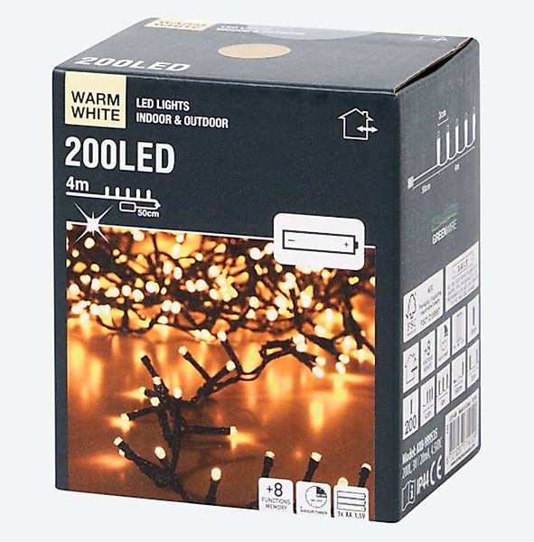Spectrum LED-Lichterkette Weihnachtsbeleuchtung 200 LED 400 günstig online kaufen