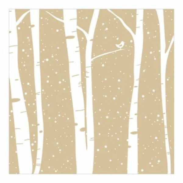 Bilderwelten Kindertapete Schneekonzert zwischen Birken grau Gr. 336 x 336 günstig online kaufen