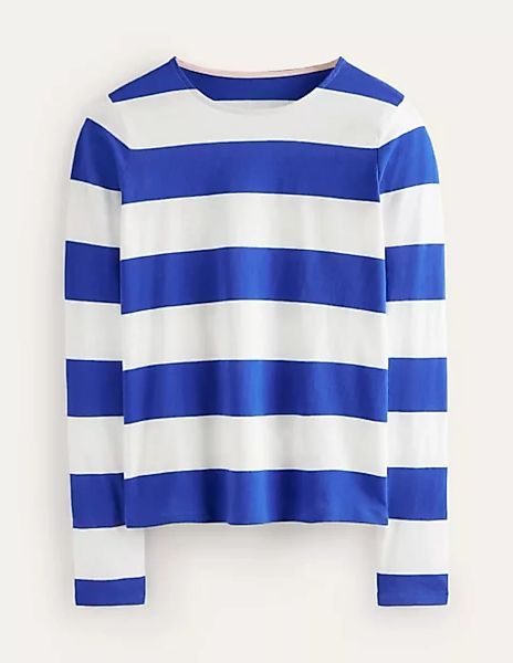 Bea Bretonshirt mit langen Ärmeln Damen Boden, Blau, Naturweiß Breite Strei günstig online kaufen