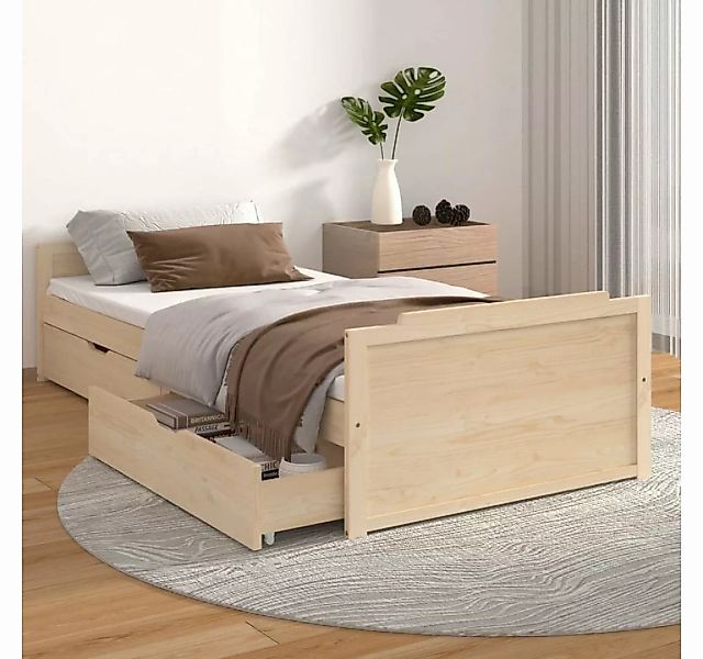 furnicato Bett Massivholzbett mit Schubladen Kiefer 90x200 cm günstig online kaufen