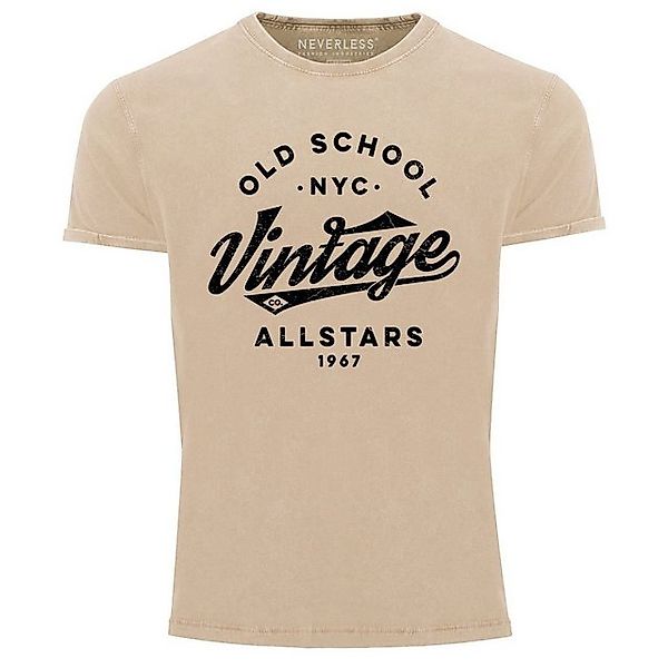Neverless Print-Shirt Herren Vintage Shirt Retro Schriftzug Allstars Old Sc günstig online kaufen