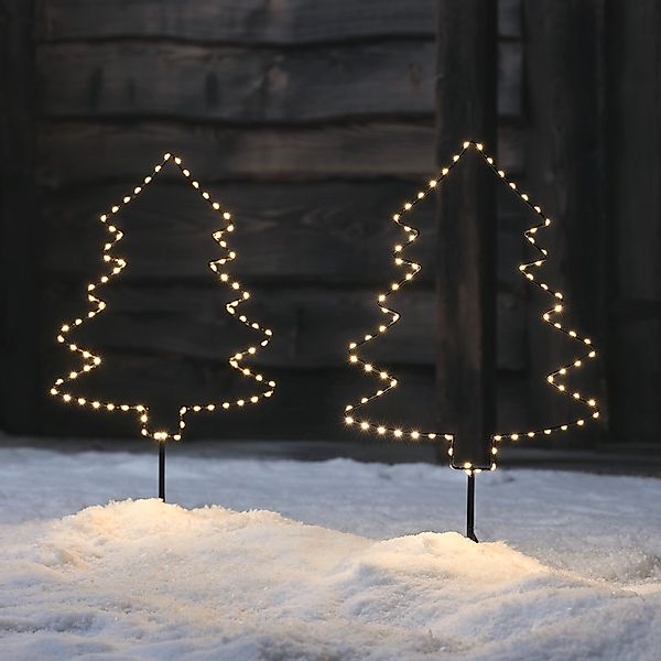 Lights4fun LED Dekolicht 2er Set Micro LED Stableuchten Weihnachtsbäume günstig online kaufen
