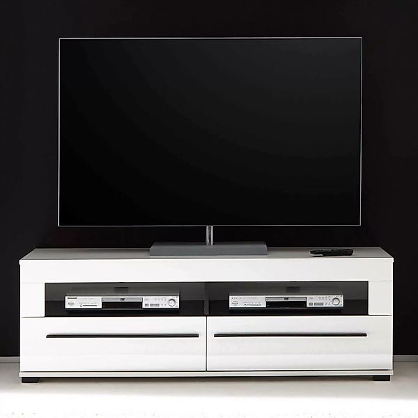 TV-Lowboard in Hochglanz weiß Hifi-Rack COLORADO-61 mit 2 Schüben BxHxT: 14 günstig online kaufen