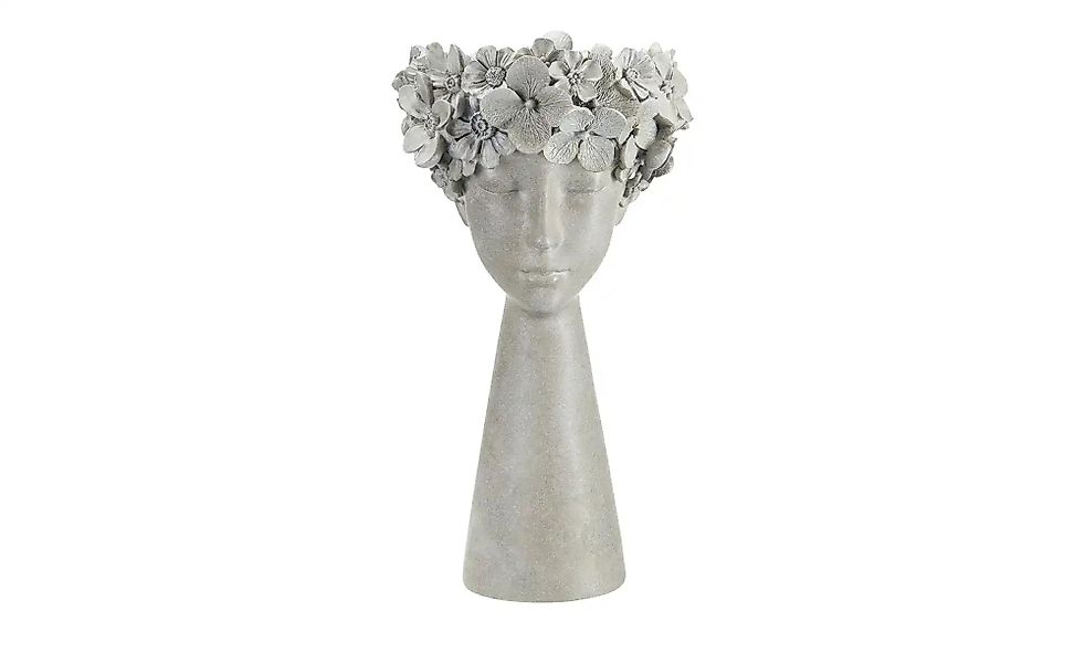 HOME STORY Übertopf Woman   ¦ grau ¦ Steinzeug ¦ Maße (cm): H: 39,5  Ø: 23 günstig online kaufen