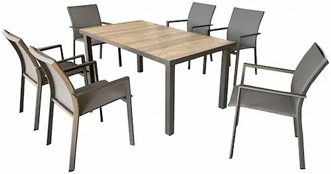 Garden Pleasure Garten-Essgruppe »RANA« 1x Tisch, 6x Stapelstuhl, 7 Stk. tl günstig online kaufen