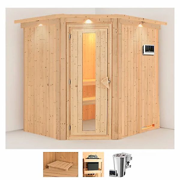 Karibu Sauna »Laila« Set, 3,6-kW-Bio-Plug & Play Ofen mit externer Steuerun günstig online kaufen