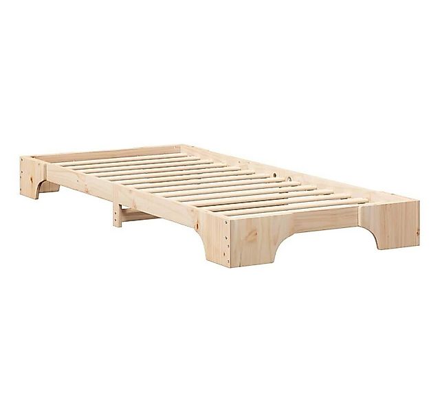 vidaXL Bett Bettrahmen Braun 80 x 210 cm Massives Kiefernholz (1-tlg) günstig online kaufen