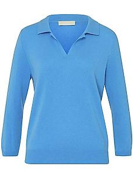 Polo-Pullover 3/4-Arm Peter Hahn blau günstig online kaufen