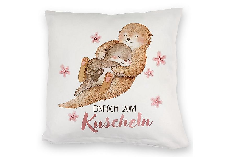 speecheese Dekokissen Otter Baby und Mutter Kuschelkissen mit Spruch Einfac günstig online kaufen