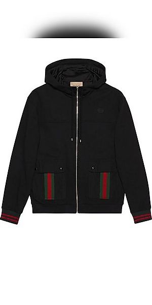 GUCCI Rundhalspullover Gucci Jacke mit Kapuze mit Web Schwarz Herren günstig online kaufen