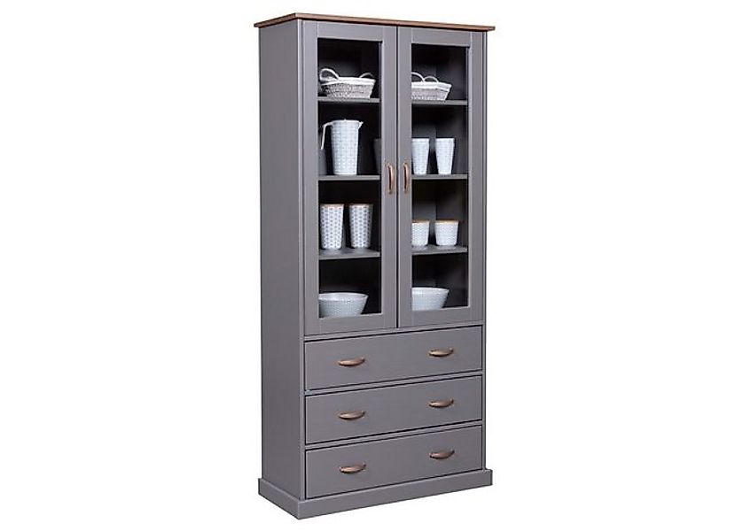 Inter Link Vitrine Luzerna 2T/3S Geschirrregal aus Massivholz günstig online kaufen