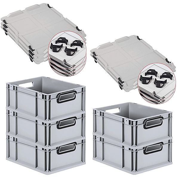 PROREGAL SparSet 5x Eurobox Nextgen Color Mit Auflagedeckel HxBxT 17x30x40c günstig online kaufen
