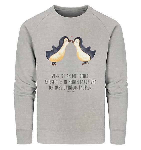 Mr. & Mrs. Panda Longpullover Größe L Pinguine Kuss - Heather Grey - Gesche günstig online kaufen