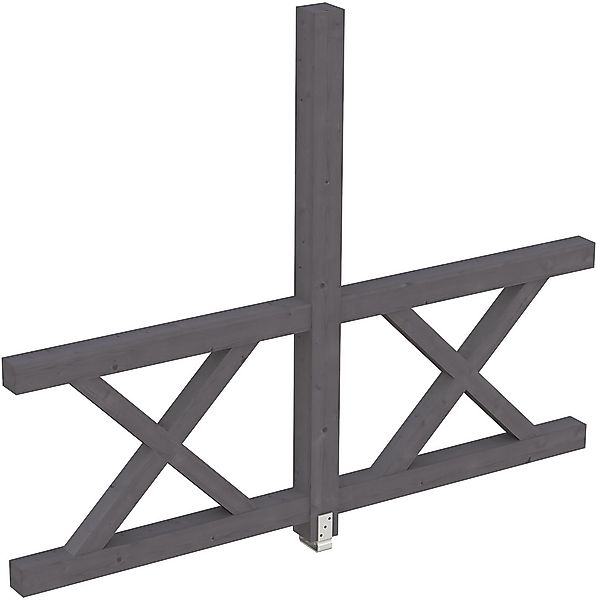 Skan Holz Seitenwand Andreaskreuz (FS) 255 x 210 cm Fichte Weiß günstig online kaufen
