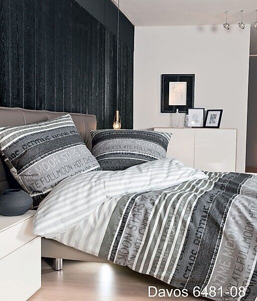 soma Bettwäsche Bettbezug 135x200 80x80 gestreift schwarz silber Streifen b günstig online kaufen