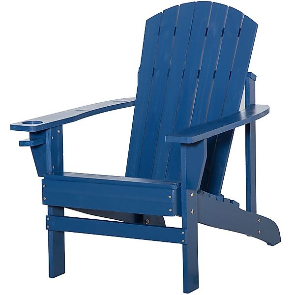 Outsunny Gartenstuhl Adirondack-Gartenstuhl mit Becherhalter (Terrassenstuh günstig online kaufen