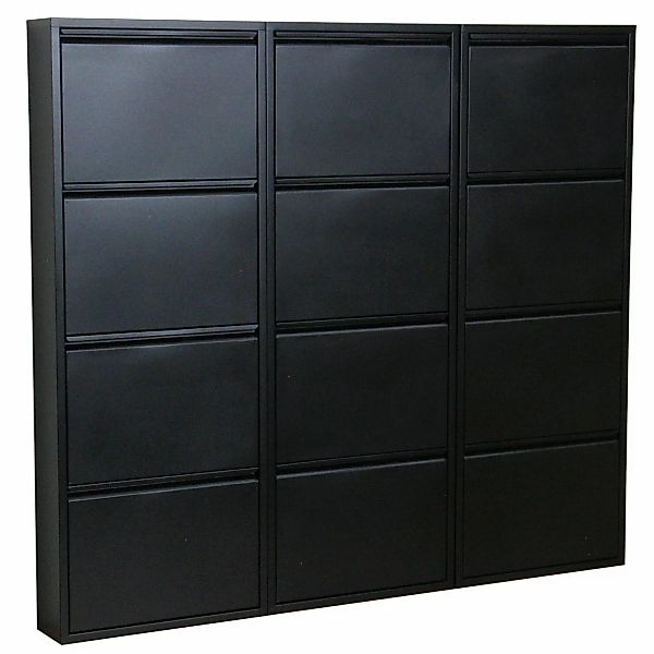 ebuy24 Pisa Schuhschrank mit 12 Klappen in Metall Schwarz günstig online kaufen