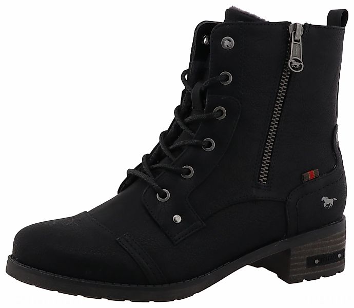 Mustang Shoes Winterstiefelette "Fabienne", Schnürstiefelette mit Blockabsa günstig online kaufen