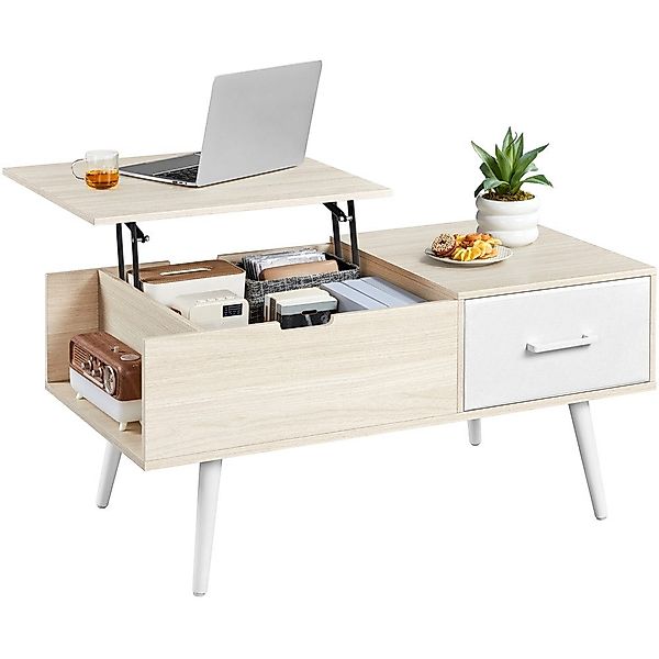 Yaheetech Couchtisch Kaffeetisch Höhenverstellbar, Ausziehbarer Sofatisch günstig online kaufen