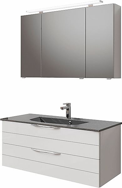 Saphir Badmöbel-Set "Serie 6025 2-teilig Mineralmarmor-Waschtisch mit LED-S günstig online kaufen