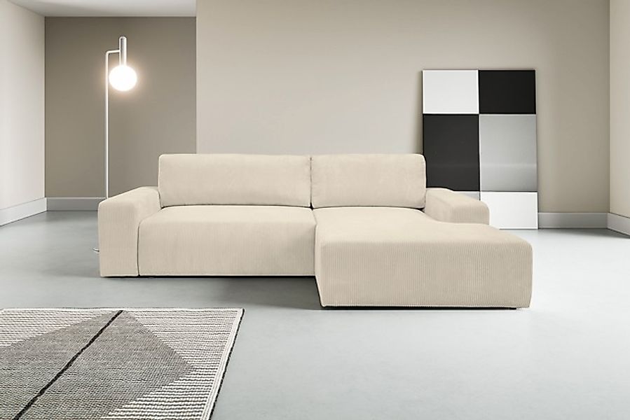 WERK2 Ecksofa »Rotterdam-L, kuschelweicher Cord oder Breitcord, L-Form, Bre günstig online kaufen