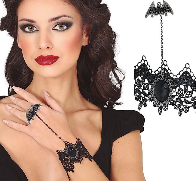Fiestas Guirca Kostüm, Vampir Armband Ring Kombination Mystische Halloween günstig online kaufen
