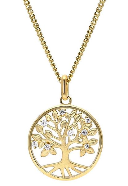 trendor Panzerkette Damen-Kette 925 Silber Vergoldet Lebensbaum Collier günstig online kaufen