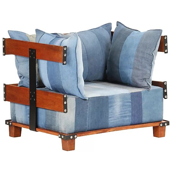 Sessel 80x67x62 Cm Jeansstoff Und Mango-massivholz günstig online kaufen