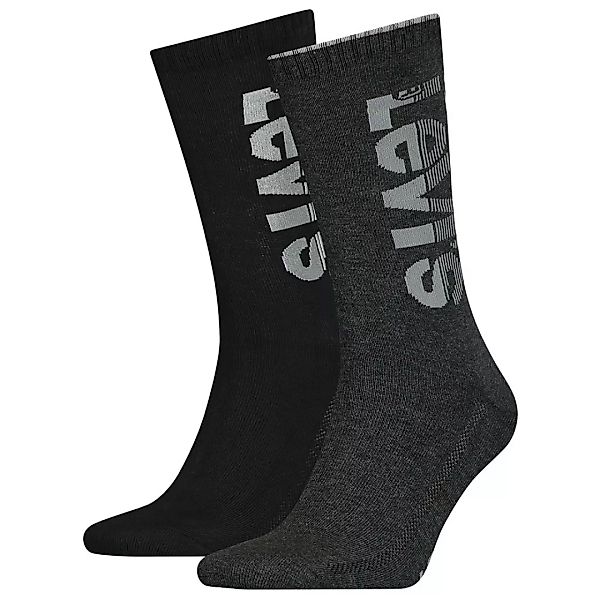 Levi´s ® Regular Cut Diagonal Logo Socken 2 Paare EU 39-42 Dark Grey Mélang günstig online kaufen