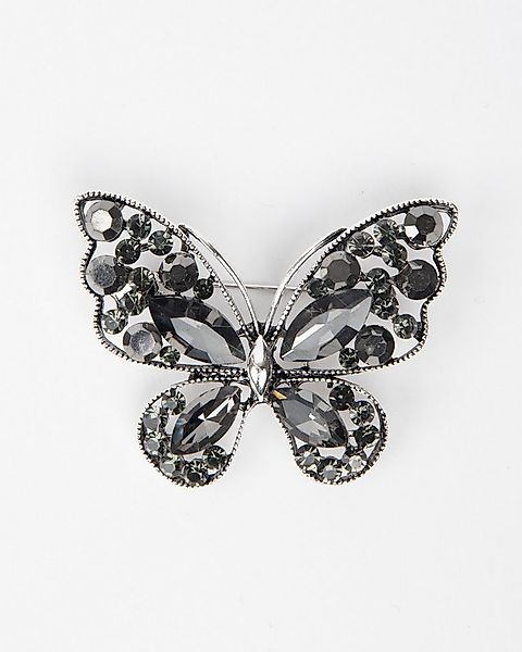 MayTree Brosche "Schmetterling Anthrazit", mit brilliantem Strass (Stück, 1 günstig online kaufen
