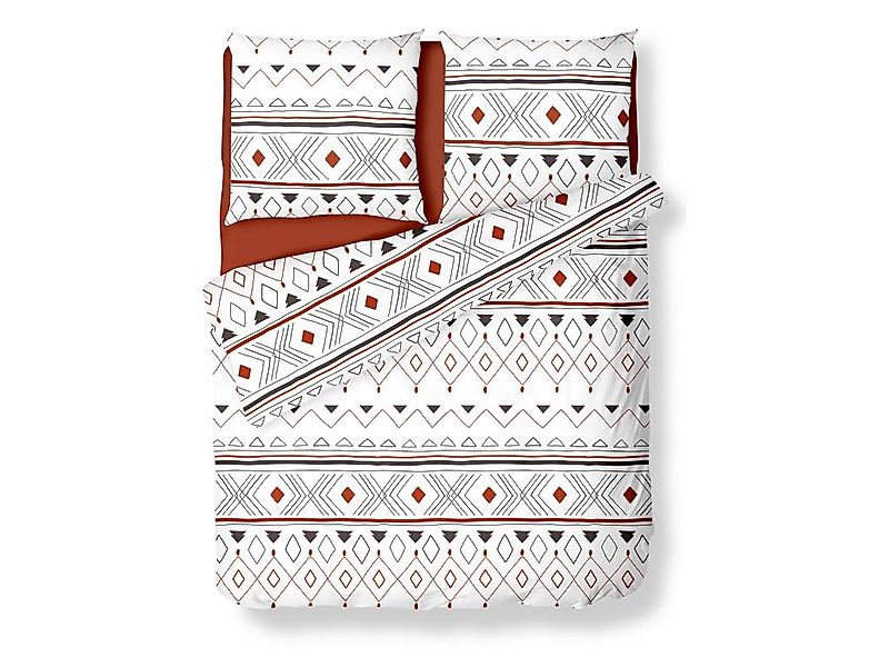 Bettwäsche 240 x 260 cm + 2 Kissenbezüge 63 x 63 cm - Baumwolle - Mehrfarbi günstig online kaufen