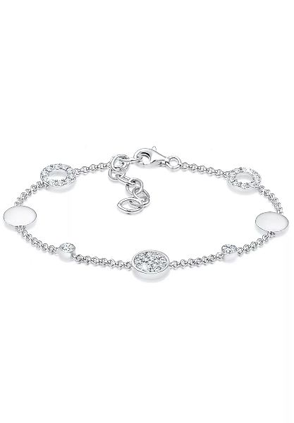 Elli Armband "Kreis Plättchen Kristalle 925 Silber" günstig online kaufen