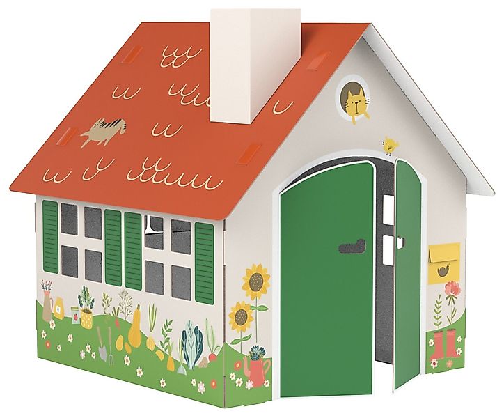 FOLDZILLA Spielhaus XXL Spielhaus Gartenhaus, Einfacher Aufbau ohne Werkzeu günstig online kaufen