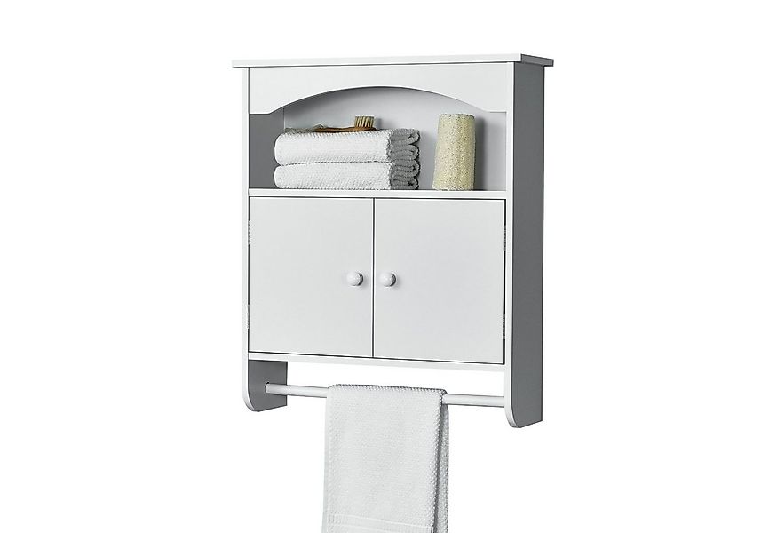en.casa Hängeschrank Graz Badschrank 61,3 x 53 x 15,5 cm mit Handtuchhalter günstig online kaufen