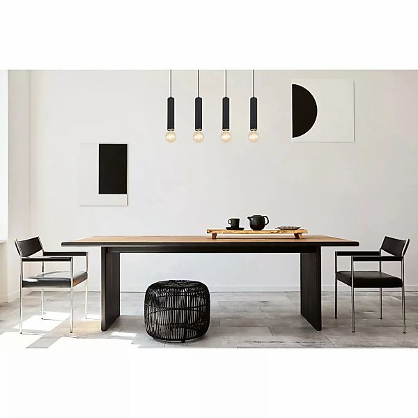 Globo Pendelleuchte Marion 4-flammig Schwarz matt 930 x 100 x 1200 mm günstig online kaufen