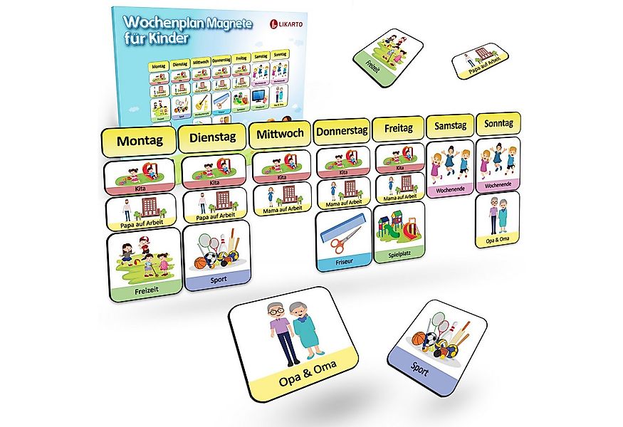 Likarto Lernspielzeug Magnet-Set für Wochenplaner, 198 Magnete zur Wochenpl günstig online kaufen