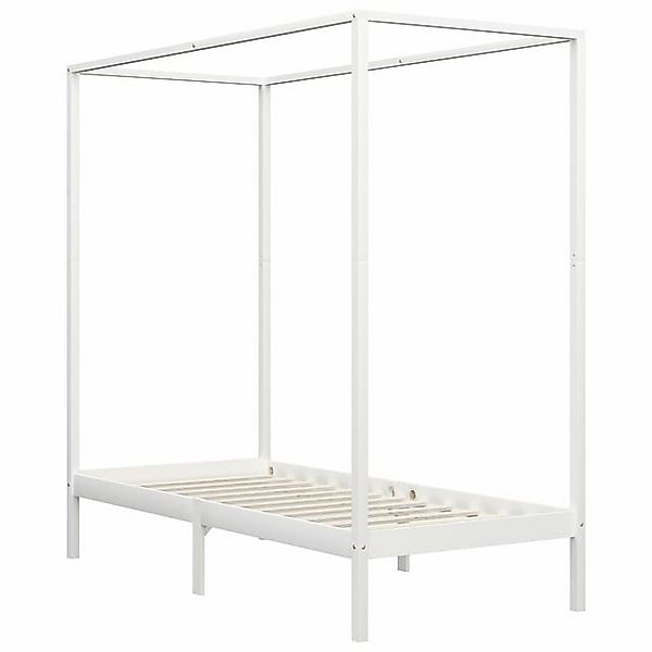 vidaXL Himmelbett Himmelbett-Gestell Weiß Massivholz Kiefer 90 x 200 cm Bet günstig online kaufen