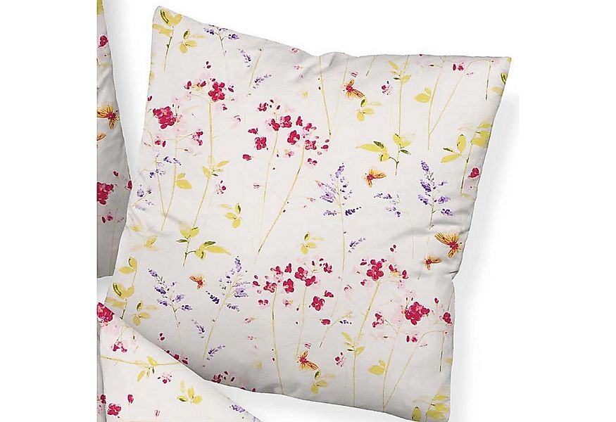 Janine Kissenbezüge Kissenbezug, Mako-Soft-Seersucker Blumen günstig online kaufen