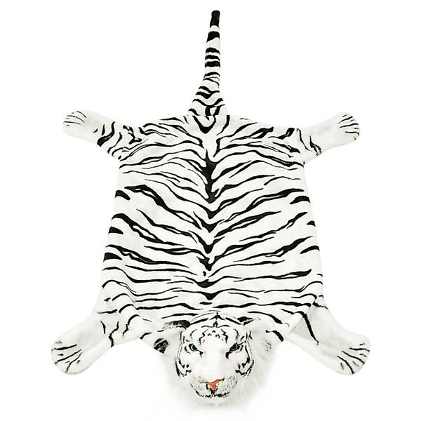Tigerfell Teppich Plüsch 144 Cm Weiß günstig online kaufen