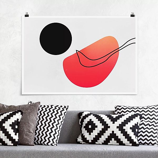 Poster Abstrakte Formen - Schwarze Sonne günstig online kaufen