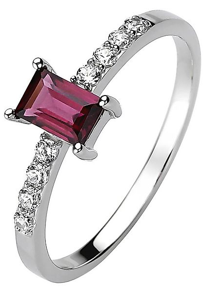 JOBO Fingerring, 925 Silber mit Rhodolith und 8 Zirkonia günstig online kaufen