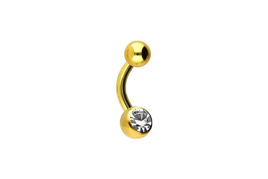 PIERCINGLINE Bauchnabelpiercing Chirurgenstahl Mini Bananabell KRISTALL günstig online kaufen