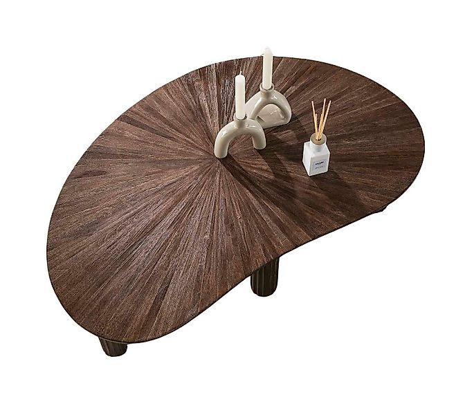 Maison ESTO Couchtisch MOJO nierenförmig aus Teakholz, dunkelbraun Wohnzimm günstig online kaufen