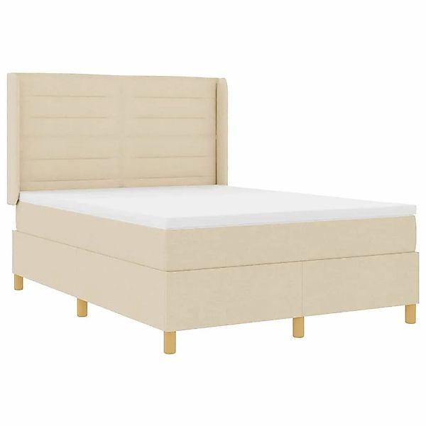vidaXL Boxspringbett mit Matratze Creme 140 x 200 cm Stoff 3343642 günstig online kaufen