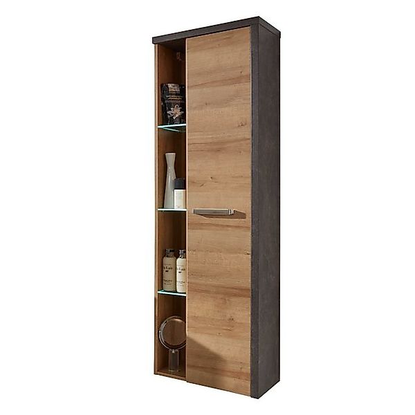 Lomadox Hochschrank BENISSA-19 Beton dunkel 48/160/31 cm günstig online kaufen