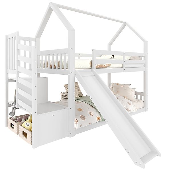 SOFTWEARY Etagenbett mit 2 Schlafgelegenheiten und günstig online kaufen