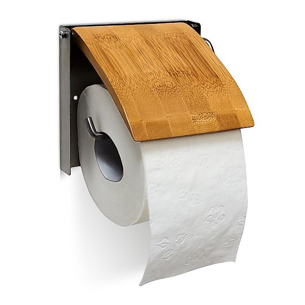 relaxdays Toilettenpapierhalter Bambus günstig online kaufen