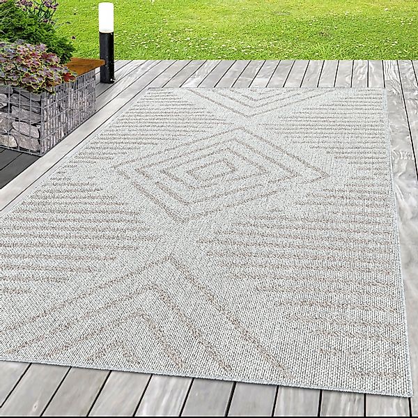 SIMPEX24 Outdoorteppich Gestreift Design, Rechteckig, Höhe: günstig online kaufen