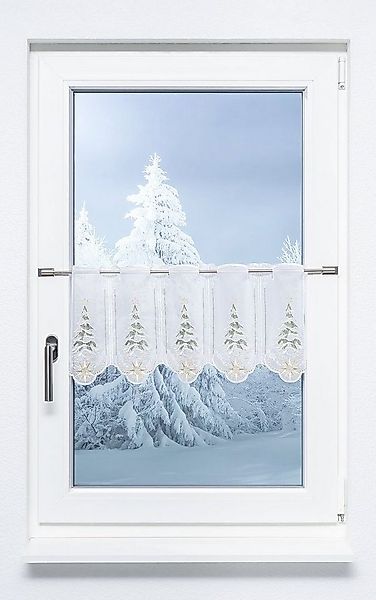 Plauener Spitze® Scheibengardine Weihnachtsbaum (1 St), transparent, HxB 30 günstig online kaufen