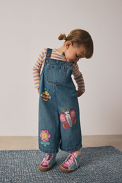 Next Jeanslatzhose Latzhose mit Verzierung, Biene günstig online kaufen